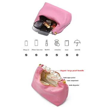 Chic DORIS&JACKY Goatskin Evening Clutch with Pearl Handle