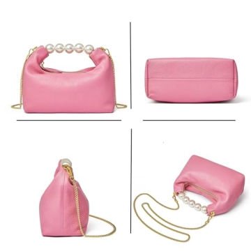 Chic DORIS&JACKY Goatskin Evening Clutch with Pearl Handle