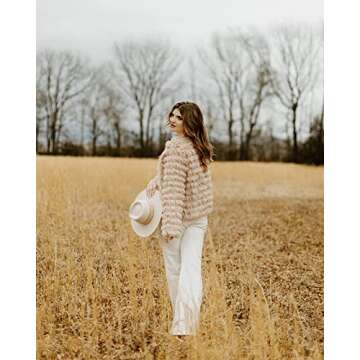 Inorin Womens Fall Open Front Cardigan Faux Fur Coat Vintage Parka Shaggy Jacket Warm Coat Tops (Coffee, Small)