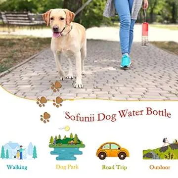Sofunii Dog Water Bottle - Portable Pet Travel Water Drink Cup (15oz, Leak Proof & BPA-Free)