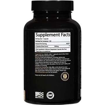 L-Tyrosine 500mg - Best Vegan Supplement for Brain Health