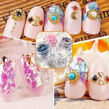 YesLady Nail Art Glitter Mylar Slices Irregular Sequins Glass Pieces Foil flakes Decoration 12 Colors