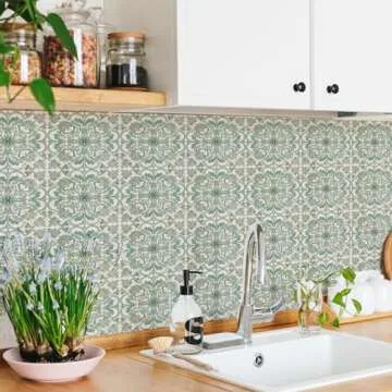 Denylo pro 10Pcs Wall Tile Sticker 12x12 Inches Vinyl Self Adhesive Removable Waterproof Peel and Stick Backsplash Walls Stickers for Kitchen, Bathroom, Stairs, Stick on Tiles