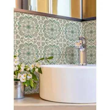 Denylo pro 10Pcs Wall Tile Sticker 12x12 Inches Vinyl Self Adhesive Removable Waterproof Peel and Stick Backsplash Walls Stickers for Kitchen, Bathroom, Stairs, Stick on Tiles