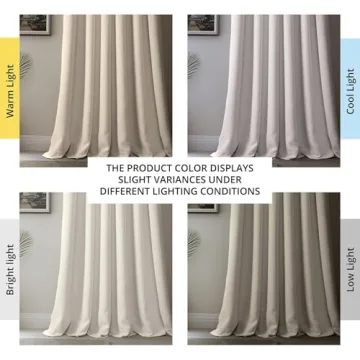 Faux Linen Textured Room Darkening Curtains 50W x 84L