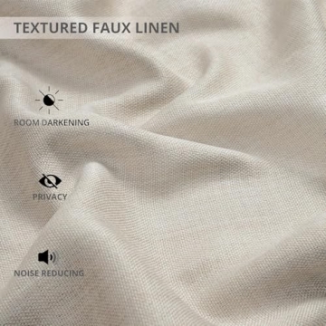 Faux Linen Textured Room Darkening Curtains 50W x 84L