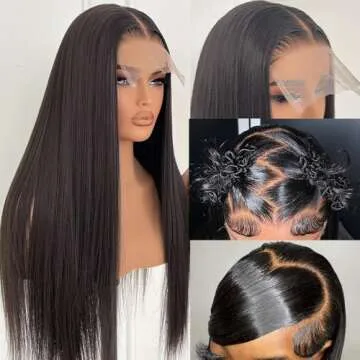 MUNONG 30 Inch 13x6 Lace Front Wigs Human Hair 200 Density Straight HD Lace Front Wigs Human Hair Pr...
