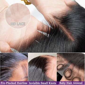 MUNONG 30 Inch 13x6 Lace Front Wigs Human Hair 200 Density Straight HD Lace Front Wigs Human Hair Pre Plucked Glueless Wigs Human Hair for Women Straight Lace Frontal Wigs Human Hair Natural Black