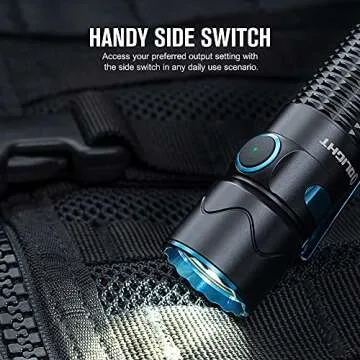 OLIGHT Warrior Mini2 1750 Lumens Rechargeable Tactical Flashlight with Dual Switch and Proximity Sensor, High Performance LED Light for EDC, Outdoor, Camping and Emergency (Black)