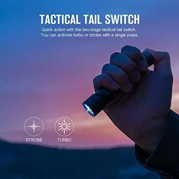 OLIGHT Warrior Mini2 1750 Lumens Rechargeable Tactical Flashlight with Dual Switch and Proximity Sensor, High Performance LED Light for EDC, Outdoor, Camping and Emergency (Black)