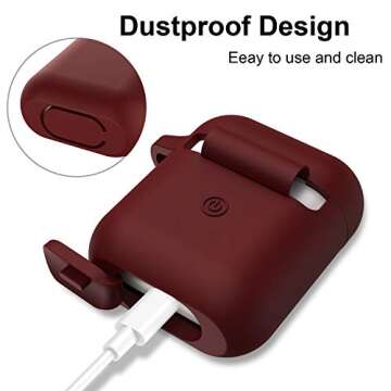 SATLITOG Case Cover with Secure Lock Keychain, Protective Silicone Cover Compatible with Apple AirPo...