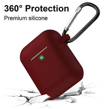 Durable SATLITOG Silicone AirPods Case with Keychain