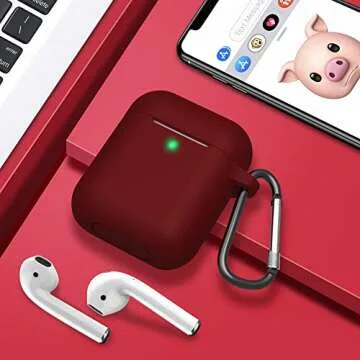 Durable SATLITOG Silicone AirPods Case with Keychain