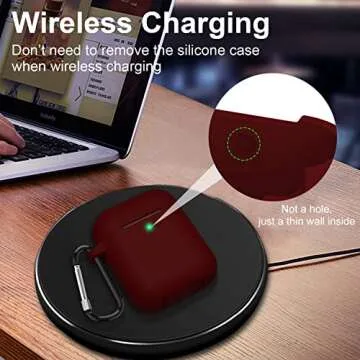 Durable SATLITOG Silicone AirPods Case with Keychain