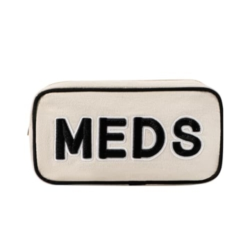 uekeboag Canvas Chenille Letter Medicine Makeup Bag, Small Travel Washable Organizer Bag for Purse w...