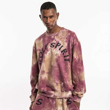 NAGRI Kanye Holy Sweatshirt Men Crewneck Sweatshirt Tie Dye Hip Hop Sweatshirt Hoodie Unisex Medium Multicolored