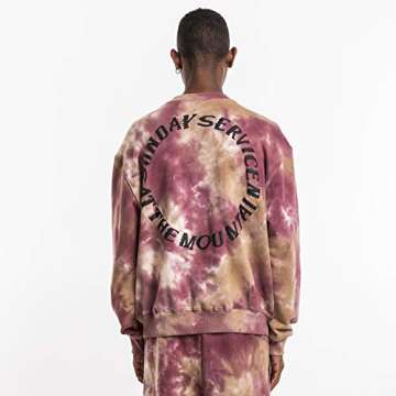 NAGRI Kanye Holy Sweatshirt Men Crewneck Sweatshirt Tie Dye Hip Hop Sweatshirt Hoodie Unisex Medium Multicolored