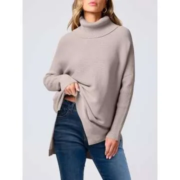 ANRABESS Women's Oversized Turtleneck Sweater Stylish Fall Apparel