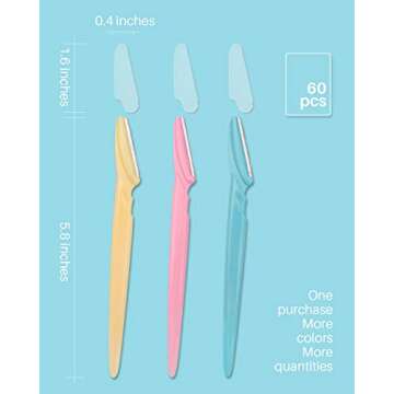 MoHern Dermaplane Razor, 60 Pcs Face Razors for Women and Men, Multipurpose Eyebrow Razor, Dermaplan...