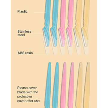 MoHern Dermaplane Razor, 60 Pcs Face Razors for Women and Men, Multipurpose Eyebrow Razor, Dermaplaning Tool for Face Multi-Color