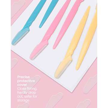 MoHern Dermaplane Razor, 60 Pcs Face Razors for Women and Men, Multipurpose Eyebrow Razor, Dermaplaning Tool for Face Multi-Color