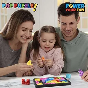 Power Your Fun Pop Puzzle Popper Fidget Game - 27pc Jigsaw Puzzle Game Pop Push It Bubble Sensory Fidget Toys for Learning, Stress Relief Silicone Push It Popper Board for Kids and Adults (Black)