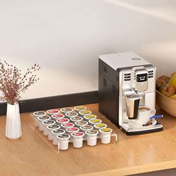 AITEE Acrylic K Cup Drawer Organizer, Clear K Cup Organizer Tray for Drawer or Countertop Storage, H...
