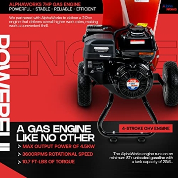 GreatCircleUSA Mini Wood Chipper 7 HP Gas Powered Efficient Mulching