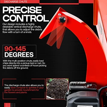 GreatCircleUSA Mini Wood Chipper 7 HP Gas Powered Efficient Mulching