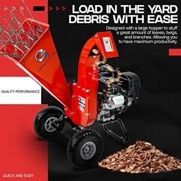 GreatCircleUSA Mini Wood Chipper 7 HP Gas Powered Efficient Mulching
