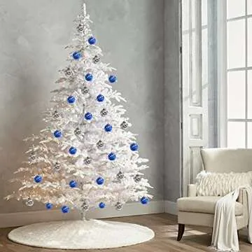 Set of 4 Silver Mercury Glass Ornaments (3.15" Classic Twist Ball) Perfect for Christmas Tree, Hanging Holiday Decoration, Gifts & Home Decor