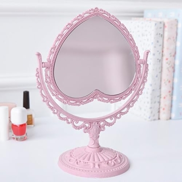 D&XQAUO Heart Shaped Mirror for Desk and Vanity