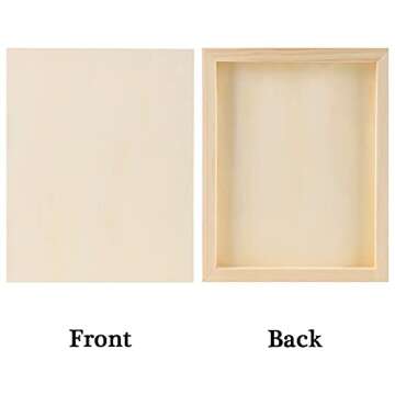 ADXCO 8 Pack Wood Panels 8 x 10 inch Wooden Canvas Board Unfinished Wooden Panel Boards for Painting, Arts, Pouring Use with Oils, Acrylics