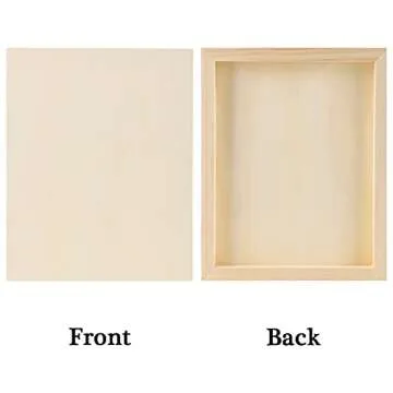 ADXCO 8 Pack Wood Panels 8 x 10 inch Wooden Canvas Board Unfinished Wooden Panel Boards for Painting, Arts, Pouring Use with Oils, Acrylics
