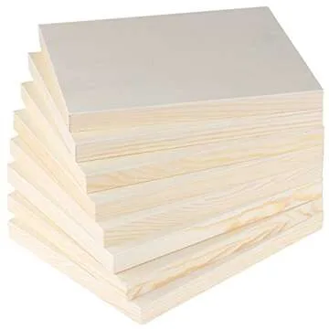 ADXCO 8 Pack Wood Panels 8 x 10 inch Wooden Canvas Board Unfinished Wooden Panel Boards for Painting, Arts, Pouring Use with Oils, Acrylics