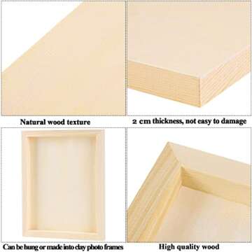 ADXCO 8 Pack Wood Panels 8 x 10 inch Wooden Canvas Board Unfinished Wooden Panel Boards for Painting, Arts, Pouring Use with Oils, Acrylics