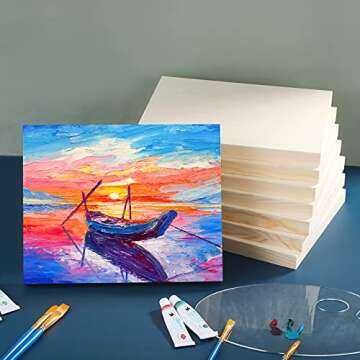 ADXCO 8 Pack Wood Panels 8 x 10 inch Wooden Canvas Board Unfinished Wooden Panel Boards for Painting, Arts, Pouring Use with Oils, Acrylics