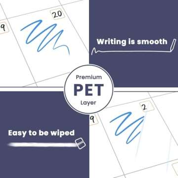 ALEZEL Magnetic Fridge Calendar Whiteboard, Dry Erase Calendar Set for Refrigerator - Vertical Monthly & Weekly Fridge Calendar with 1 List White Board, 4 Markers + Eraser