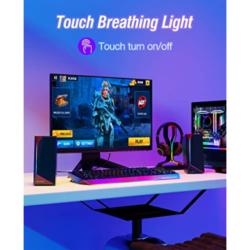 LENRUE USB/USB-C Powered Computer Speakers with LED Lights