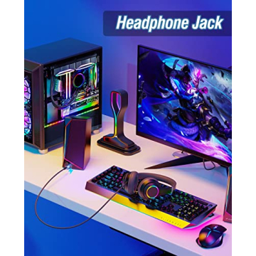 LENRUE USB/USB-C Powered Computer Speakers with LED Lights