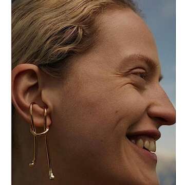 Gold Plated Geometric Dangle Earrings for Women