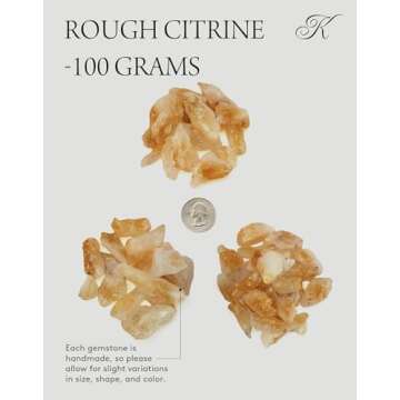 KALIFANO Rough Citrine Bulk Bundle – 500+ Carats of Healing Crystals
