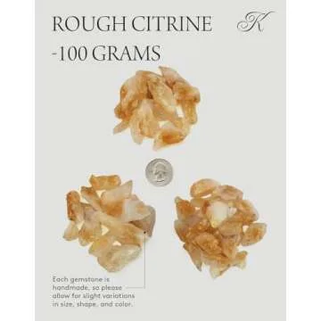 KALIFANO Rough Citrine Bulk Bundle – 500+ Carats of Healing Crystals