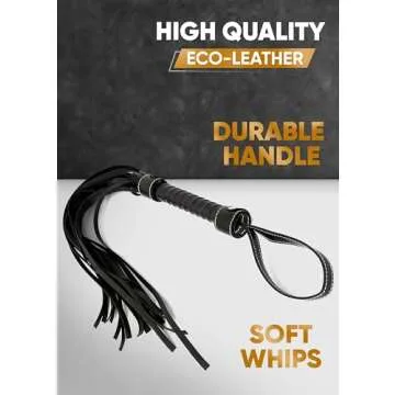 RIDIN Leather Crop 18" Faux Leather Whip 33" Equestrian Set - Leather Horse Riding Set - Horse Training Whip Play