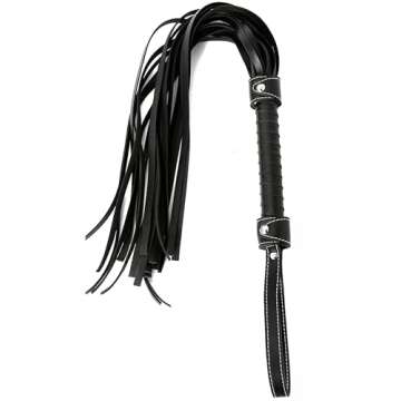 RIDIN Leather Crop 18" Faux Leather Whip 33" Equestrian Set - Leather Horse Riding Set - Horse Training Whip Play