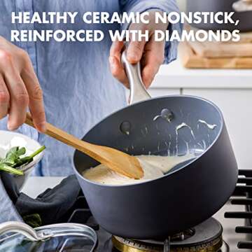 GreenPan Lima Hard Anodized 1QT & 2QT Saucepan Set