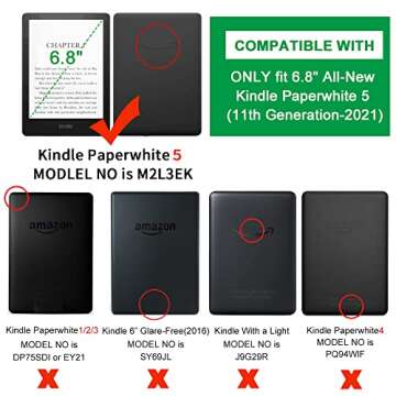 S-TRIPLE Amazon 11th Generation 6.8 Kindle Paperwhite Cover - Slim Fit TPU Gel Protective Case Cover...