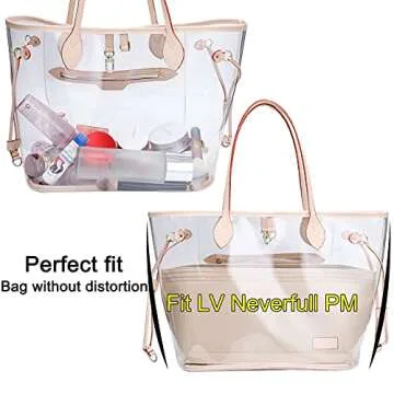 Doxo Purse Organizer Insert, Felt Bag Tote Fit L Speedy 30 Neverfull PM & Base Shaper 2pc Set (Mediu...
