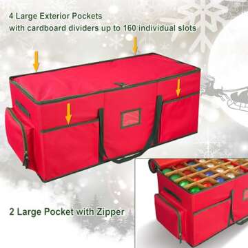 HYRIXDIRECT Christmas Ornament Storage Box for 160 Ornaments