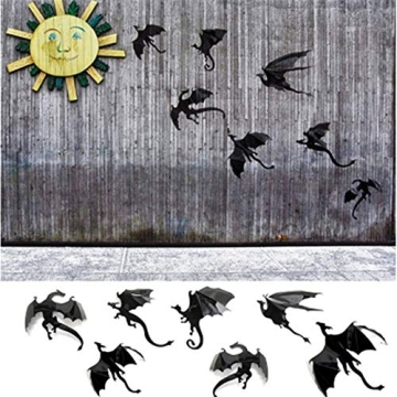 Mumaya 7pcs Wall Sticker 3D Dragon Wall Decal Dragon Wall Decal, Gothic Wall Stickers Party Decoration DIY Home Deco Halloween, Home, Window Decoration